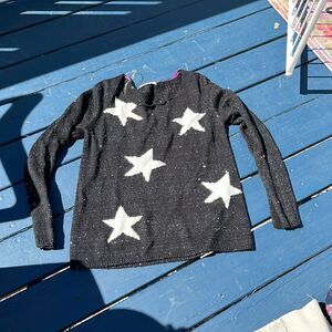 Black sweater with white stars by rewind size medium